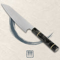 Kiritsuke chef knife 8 inch, Damascus steel, carbon fibre handle - Kyorai