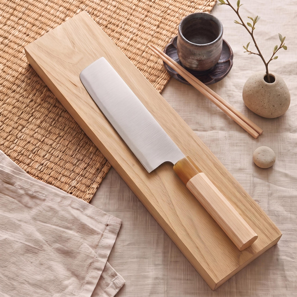 Nóż Aogami No.2 Nakiri 7" – japońska niebieska stal San Mai, nóż do warzyw ze stali węglowej, rękojeść z klonu Wa, nóż kuchenny, prezent dla szefa kuchni