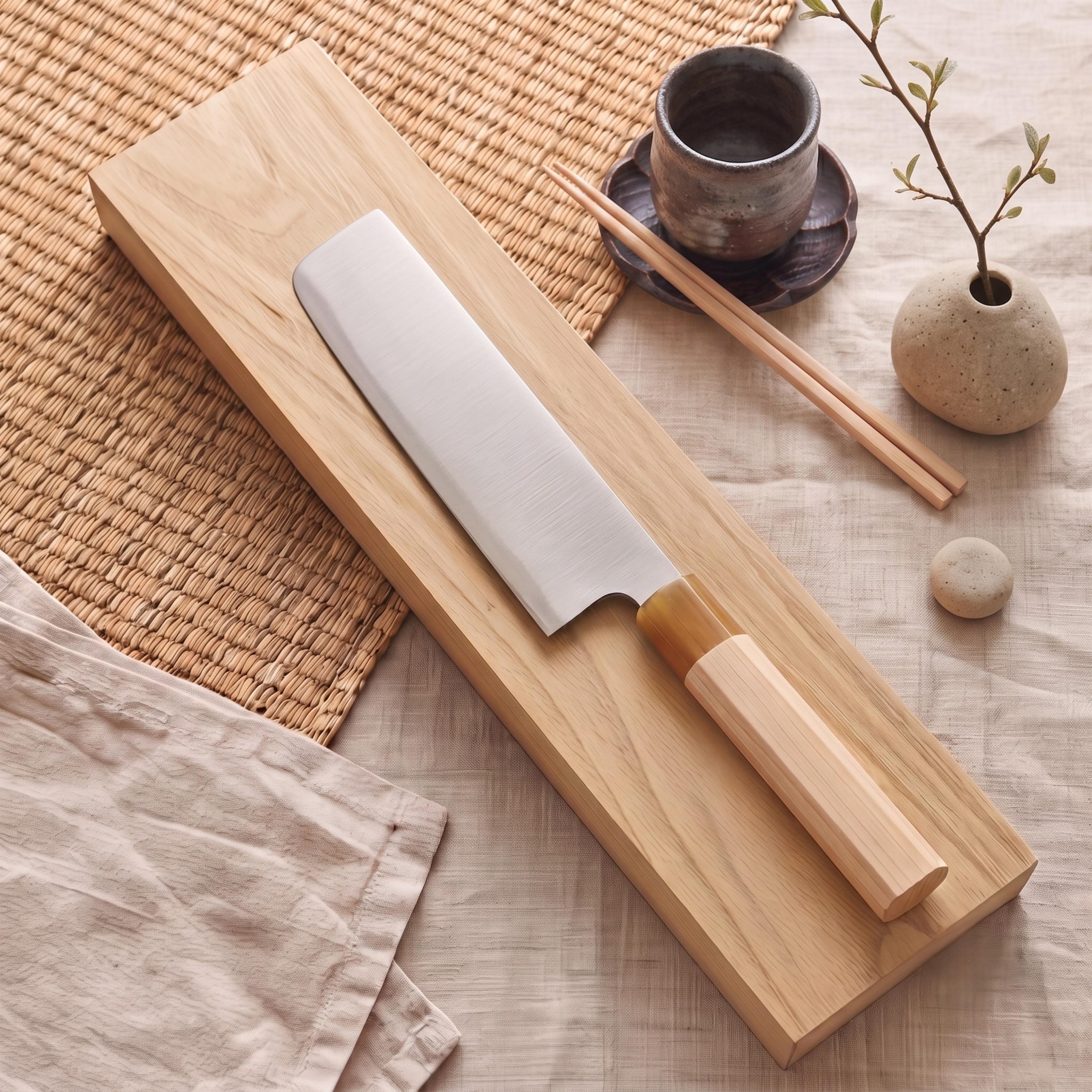 Nóż Aogami No.2 Nakiri 7" – japońska niebieska stal San Mai, nóż do warzyw ze stali węglowej, rękojeść z klonu Wa, nóż kuchenny, prezent dla szefa kuchni