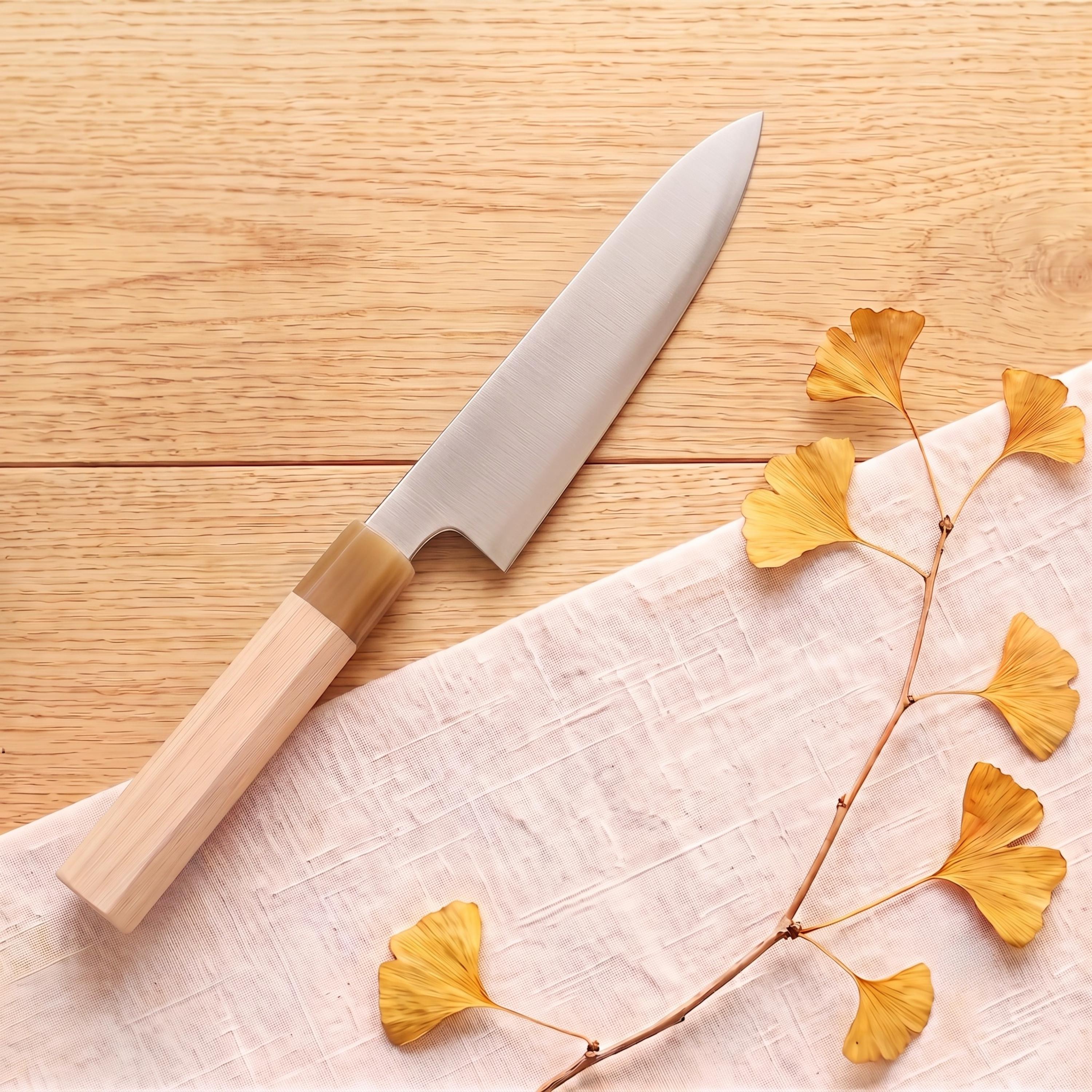 Aogami No.2 Petty Knife 5" – Japanese Blue Steel San Mai,Carbon Steel Utility Knife, Maple Wa Handle, Kitchen Knife, Chef Gift